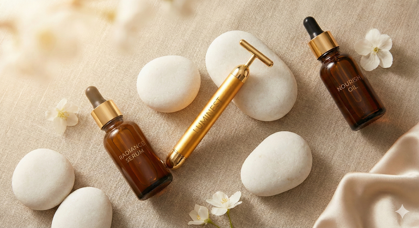 24K Gold Energy Beauty Bar - Electric Facial Massage Roller