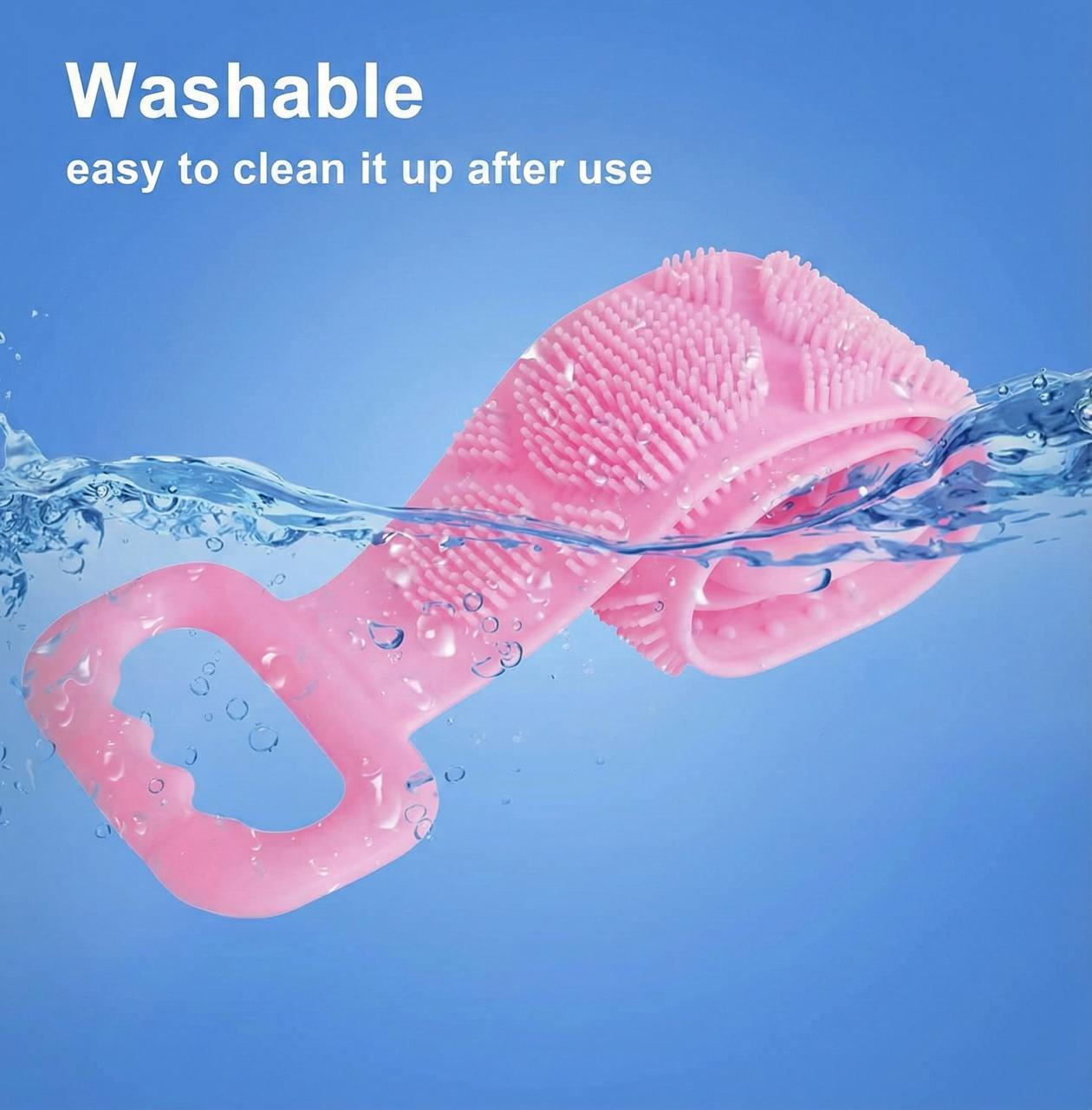 Silicone Body Back Scrubber Double Side Bathing Brush for Skin Deep Cleaning